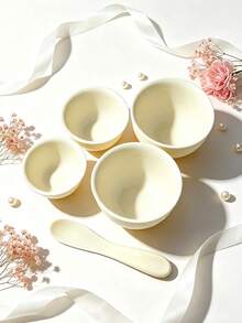 DIY Silicone Mask Bowl Set For Beauty Salon, Facial Spa Skin Care Mixing Bowl With Stirring Spoon, Reusable Soft Mud Mask Blending Tools, Portable Face Cosmetic Applicator Kit For Home Skincare(100ML/150ML/250ML) - Multicolor - View 9