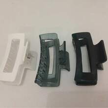 3pcs/1pc Women's Oversized Brown Black White Glossy Plastic Hair Clips, Lightweight Fashion Versatile Elegant Minimalist Solid Color Hair Claws, Suitable For Daily Wear, Outings, Casual, Party, Commute, Beach, Vacation, Tying Hair, Ponytail, Updo, Washing Face, Bathing, Makeup, Matching Clothes, Hair Accessories - Multicolor - View 5
