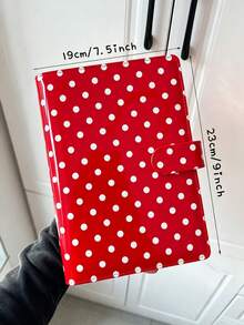 A5 Polka Dot Small Card Storage Album, 4-Pocket 6-Ring Cute Card Collection Binder, PU Leather Cover, Suitable For 2x3 Inch Photo Cards/Trading Cards (Pink/Black/White/Blue/Red) - Rectangle - View 2
