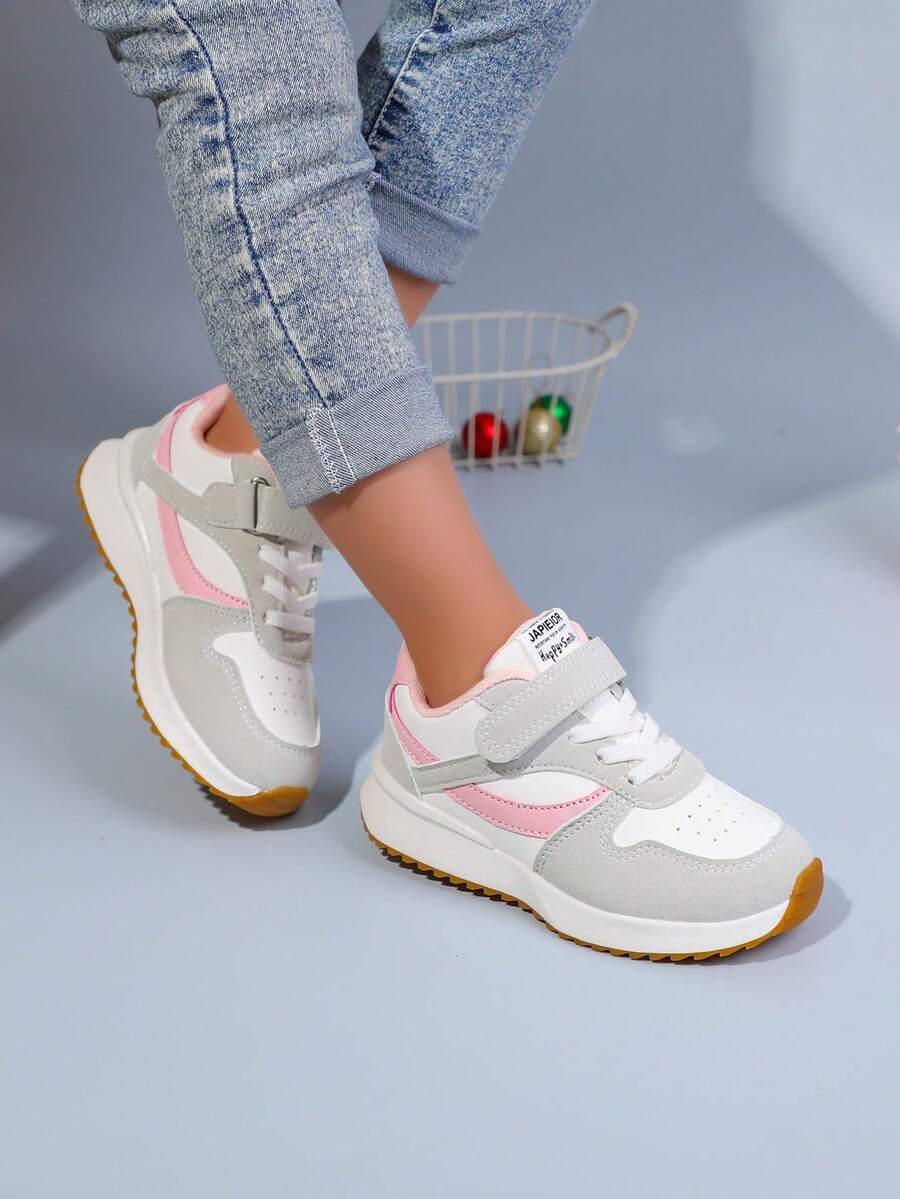 1 Pair Girls' Vintage Style Soft Sole Lightweight Hook & Loop Versatile ...