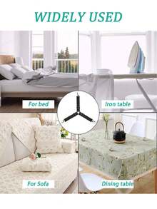 4pcs Non-Slip Triangular Quilt Fasteners, Adjustable Bed Sheet Fixing Straps, Metal Non-Slip Fasteners Suitable For Sofa Covers, Tablecloths, Tents, Easy To Install Bed Sheet Fasteners, Suitable For Bedroom Bedding Accessories, Especially Suitable For Bed Covers, Bedding And Bedroom Decor, Autumn Home Decor - Multicolor - View 7