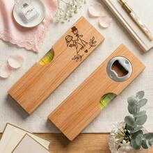 Engraved Wooden Bottle Opener With Built-In Level, Personalized Text Design, Elegant Gift For Valentine's Day, Christmas, Wedding, Suitable For Husband, Partner, Kitchen Use, Home Decor, Wedding Decoration - Multicolor - View 10