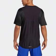 Adidas HIIT Base Training Tee Men's Solid Color Logo Breathable Fitness Short Sleeve T-Shirt - Black - View 2