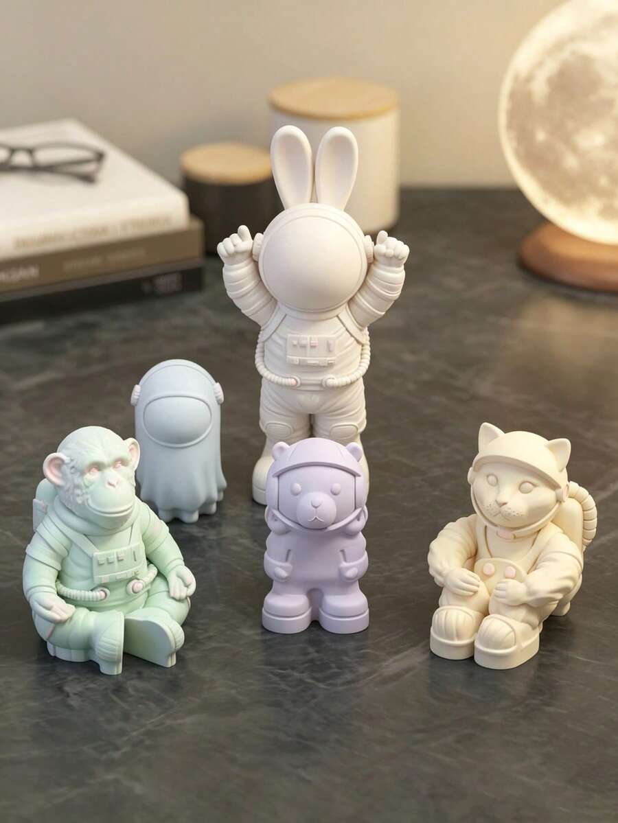 太空火箭太空人矽膠蠟燭模具,DIY香氛蠟燭、肥皂、護膚膏、環氧樹脂模具,可製作桌面與車內裝飾,手工藝品,適合送給朋友的禮物、家居裝飾與節日禮物,矽膠模具、樹脂模具、石膏模具 - 多款 - 查看 1