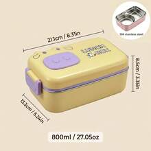 Cartoon Bento Box Adult, PP Plastic Microwavable Lunch Containers, Meal Prep Containers With Dividers, Travel Food Containers With Lids, Bento Box With Lunch Bag Water Bottle Fork Spoon, School Student Lunch Set - Multicolor - View 21