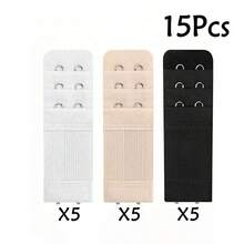 2/3/6/9/15pcs Bra Extender, 2 Hooks 3 Rows, Extra Long, Lingerie Accessory, Elastic Adjustable, Bra Back Strap Extender - Multicolor - View 17