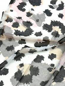 1pc Simple Printed Women's Scarf, Fashionable New Style Sun Protection Beach Shawl, Silk-Like Linen Feel Wrap For Women - Ash Powder - View 6
