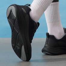 Skechers 女士拼接網面通勤舒適輕便緩震健步鞋日常通勤工作鞋 - 黑色 - 查看 5