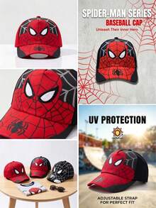 Disney Spider-Man Baseball Cap, One-Piece Adjustable Quick-Release Sun Hat, Unisex Casual Street Style Hat, Breathable Comfortable All-Season Outdoor Sports Cap With Spider Web Pattern, Suitable For Daily Wear, Travel And Street Fashion - A - View 5