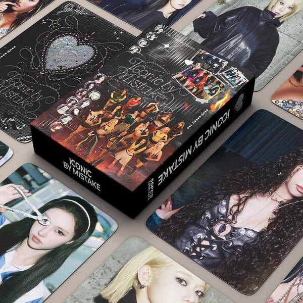 Kp Op ICONIC BY MISTAKE Lo Mo Card Box, 55 High-Definition Idol Photo Cards, 3-Inch Collectible Portrait Cards, Fan Merchandise Gift, Suitable For Collection And Decoration, A Gift You Absolutely Cannot Refuse
