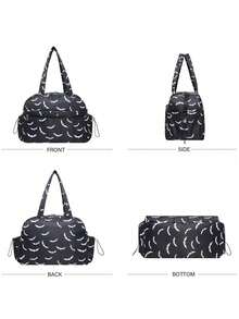 Fashionable And Bat Print Travel Bag, Versatile With Large Capacity And Multiple Pockets, Niche And Personalized Shoulder Crossbody Bag - Multicolor - View 8