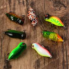 7pcs Floating Frog-Shaped Wave Craw Lure Set, Small Bionic Hard Bait, Freshwater Black Fish & Topmouth Surface Fishing Lure Combo - Multicolor - View 5