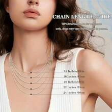 S925 Sterling Silver Necklace, Delicate White Snake Chain Necklace, Minimalist Plain Design Unisex Style, Low-Allergenic Exquisite Collarbone Chain, Suitable For Travel, Evening Party, Streetwear, Perfect Layering Accessory To Create Layered Look, Fashion Jewelry Gift - White - View 5
