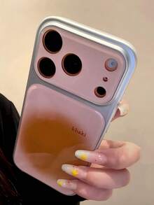 復古咖啡色紮染漸層 17 Pro Max 手機殼，獨特時尚保護殼，相容 Apple 16 Pro、15、16 Pro Max、17、17 Pro - 橘色 - 查看 3