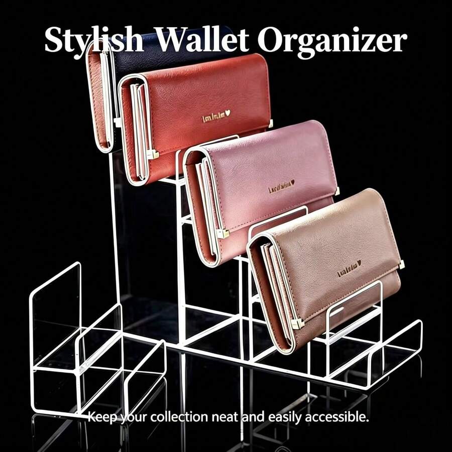 1pc 2-7 Tier Transparent Acrylic Display Stand, Classic Style Display Rack, Suitable For Wallets, Handbags, Glasses, Purses Display, Applicable For Home, Bedroom, Living Room, Office Decor - Multicolor - View 1
