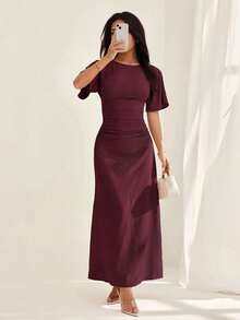 Women Long Dresses - 紅色 - 查看 1