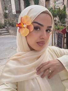 1pc Women's Bohemian Style Fashion Solid Color Printed Viscose Scarf, Spring/Summer Casual Street Hijab Versatile Shawl, Suitable For Daily Wear - Multicolor - View 7
