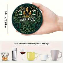 專業風格木製杯墊套組 6入「Wizard Warrior Rogue Dungeon Master」耐熱飲料墊，適用於茶杯與咖啡杯，居家與咖啡廳理想選擇 - a - 查看 8