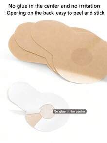 10pcs Invisible Breast Lift Tape And Nipple Covers, Disposable Non-Woven Fabric Lifting Pads, Suitable For Large Breasts, Alternative To Strapless Backless Bras - Non-woven Fabric Pattern/round - View 5