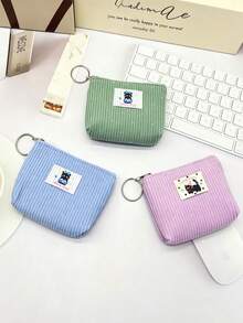 XD 12pcs/6pcs/3pcs/1pc Fashionable Puppy/Kitten Mini Kids Coin Purse With Keychain - Casual Fashion, Can Hold Keys, Data Cables, Coins And Rings - Easy To Clean, Washable - Multiple Colors Available. Perfect Gift For Kids - Multicolor - View 2