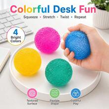 1pc Taba Frosted Texture Grass Ball Squeeze Toy, Slow Rebound Maltose Gel Fidget Toy, Soft Lightweight Portable Relax Toy, Sensory Stress Relief Toy, Perfect Back To School Christmas Halloween Thanksgiving New Year Gift For Kids - Multicolor - View 6