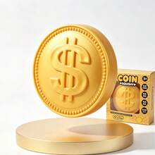 1個巨型金幣捏捏樂禮盒壓力舒緩玩具，慢回彈擠壓玩具，趣味療癒減壓惡搞創意禮物 - 彩色 - 查看 7