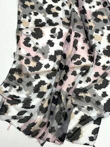1pc Simple Printed Women's Scarf, Fashionable New Style Sun Protection Beach Shawl, Silk-Like Linen Feel Wrap For Women - Ash Powder - View 7