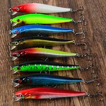 8pcs Floating Minnow Lure Set, Bionic Reflective Hard Baits, Freshwater Long Cast Fishing Lures For Bass And Perch - Multicolor - View 4