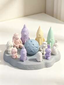Molde de Vela de Silicone de Foguete Espacial e Astronauta, Vela de Aromaterapia DIY, Sabonete, Bálsamo, Molde de Resina Epóxi, Pode Fazer Decoração de Mesa e Carro, Artesanato Feito à Mão, Adequado como Presente para Amigos, Decoração de Casa e Presente de Feriado, Molde de Silicone, Molde de Resina, Molde de Gesso - Vários estilos - Visão 6