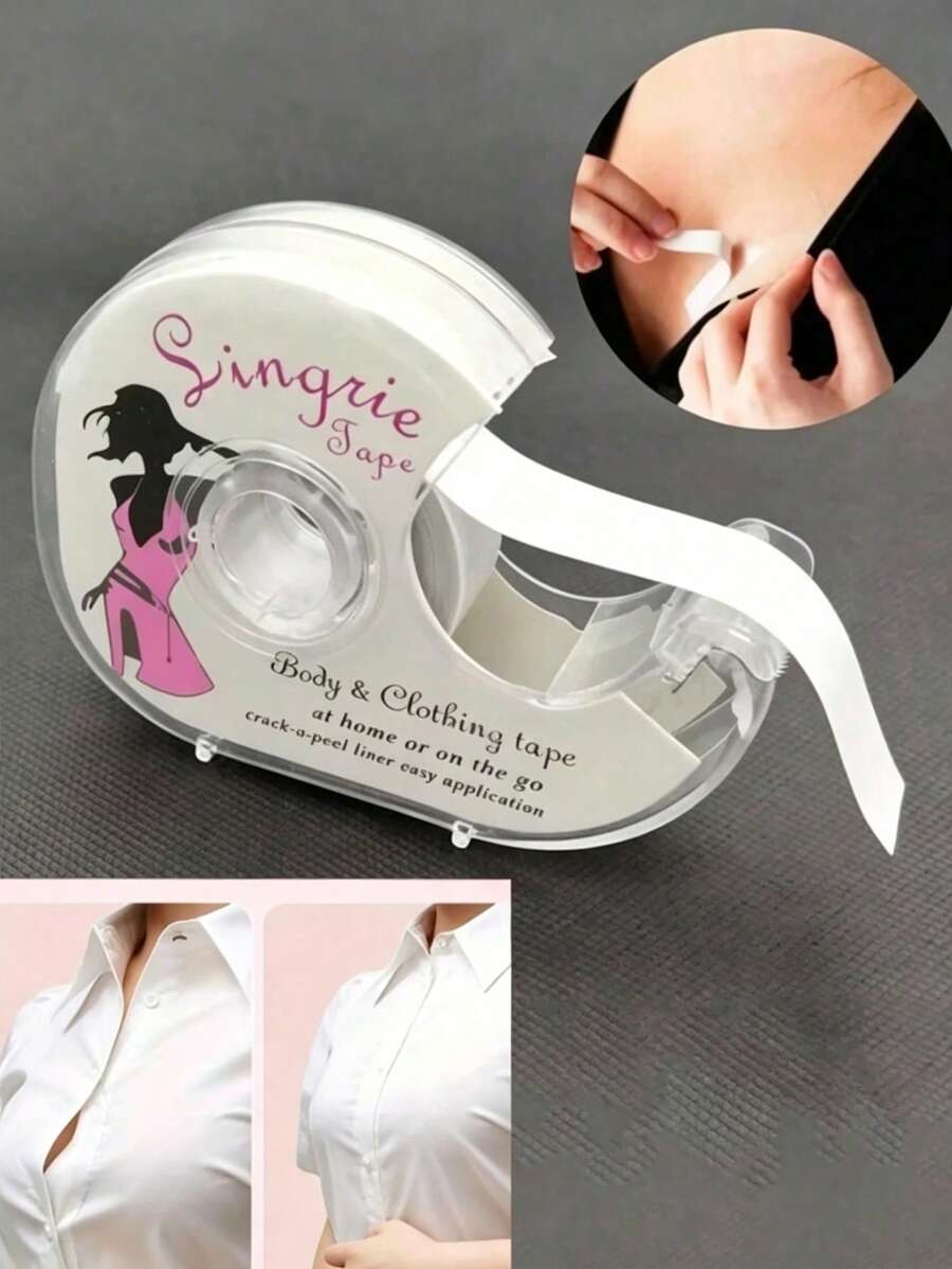 2 Rolls Waterproof Double-Sided Tape, Strong Adhesion, Long-Lasting Non-Slip, Transparent Invisible Design, Suitable For Fixing Chest And Neckline Clothing, Preventing Exposure - Multicolor - View 1