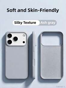 Luxury Soft Silicone Phone Case, Compatible With IPhone 17 Pro Max/16 Pro/15 Plus/14/13/12/11, Skin-Friendly Texture, Anti-Fingerprint, Shockproof And Drop Protection Case - Ash Gray - View 2