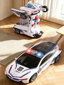 Boys Electric Transforming Police Car Toy With Lights, Music And Automatic Transformation Function, Educational Toy Holiday Gift - Police Car - View 10