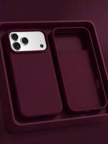 VRNOEI Casing Ponsel Matte Kreatif Minimalis Warna Burgundy Tahan Guncangan, Kompatibel dengan iPhone 17 14 13 12 11 15 16 17 Pro Max, Casing Ponsel Seri, Aksesori Casing Ponsel Unisex - Prem - View 2