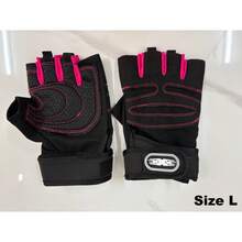 1 Pair Fitness Non-Slip Weightlifting Half-Finger Long Wrist Support Gloves - Pink - View 11