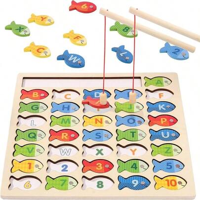 Juguete de Juego de Pesca Magnético para Niños Pequeños | Juguete Montessori para Desarrollar la Motricidad Fina con Letras y Números, Juguete Educativo para Niños en Edad Preescolar