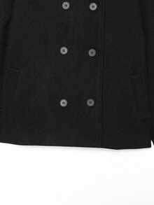 Mellowy Autumn/Winter New Women's European & American Style Fashion Minimalist Double-Breasted Coat Black - Black - View 10