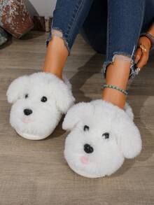 1 Pair Women White Slide Home Slippers Cartoon Fashion Indoor Footwear - White - View 7