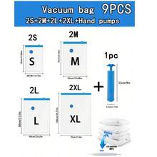 15pcs Vacuum Storage Bags With Manual Air Pump, 13.78X19.69 Inches, Made Of Thick Plastic. Perfect For Storing Clothes, Luggage, Handbags, Backpacks. - View 9