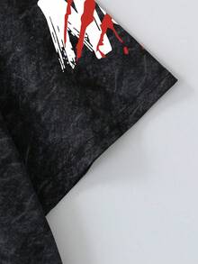 Teenager Clothing, Boys Tee, Casual Loose Fit Graphic Tee With Personalized Slogan Design - Round Neck Short Sleeve T-Shirt, Machine Washable - Perfect Summer Gift, Suitable For School And Outdoor Wear In Spring/Summer - Black - View 5