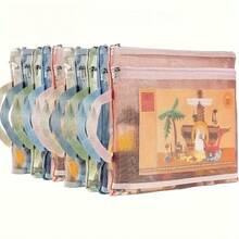 1pc A4 Size Double Layer Mesh Zipper Storage Bag, Made Of Breathable Transparent Nylon Material, Equipped With Sturdy Zipper And Handle, Suitable For Stationery, Paper, Books, Craft Materials, Equipment And Snacks - Color-Coded Classification For Easy Organization - Multicolor - View 2