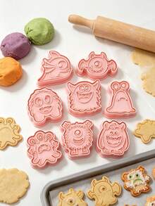 Halloween Cartoon Cookie Cutter Pumpkin Ghost DIY Frosting Cookie Baking Tools 8PCS - Multicolor - View 6