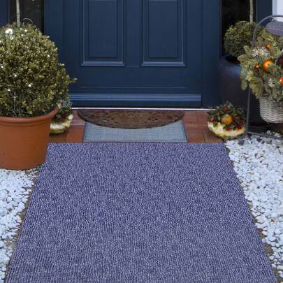 Deep Blue Marine Carpet 6 Ft X 39.3 Ft, Boat Carpet Rugs, Indoor Outdoor Rugs For Patio Deck Non-Slide TPR Water-Proof Back Outdoor Marine Carpeting Outdoor Carpet