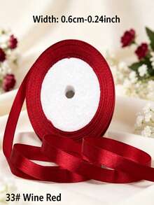 1 Roll 25 Yards 6mm Satin Ribbon, DIY Wedding Christmas Decoration Bow Making Handmade Card Gift Floral Accessories - 0.6cm Satin Ribbon - View 9