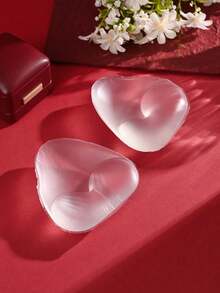 2pcs Bikini Liners, Suitable For Swimwear And Lingerie, Soft And Thick, Natural Push-Up, Transparent/Apricot Color Optional, Triangle Silicone Liners - Standard - View 2