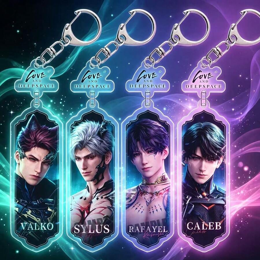3pcs/Love & Space Double-Sided Acrylic Keychain Figure Game, Suitable For Collection And Graduation Season Gift - Multicolor - View 1