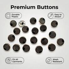 20pcs/1.3cm Fashion Personalized Minimalist Round Black & Gold Striped Plastic Buttons, Luxury Gold Rim Geometric Pattern Buttons, European & American Style High-End Vintage Oil-Drop Buttons, High-Quality Versatile Buttons For DIY Sewing, Clothes, Bags, Hats, Coats, Sweaters, Pants, Shirts Decoration - 20pcs/1.3cm Black and Gold Striped Buttons - View 3