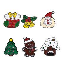 Christmas Series Brooch Bell Christmas Tree Socks Metal Badge - Multicolor - View 11