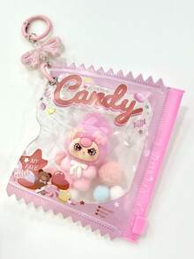 1 Kantong Permen Transparan, Gantungan Kunci Kelinci Berbulu 3D, Gantungan Kunci Macaron, Pita Lucu, Liontin Musim Semi, Hiasan Tas, Klip Dekoratif Portabel, Hadiah Ulang Tahun, Suvenir Pesta untuk Anak Perempuan - MultiWarna - View 10
