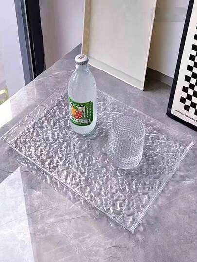 1/2pcs Clear Acrylic Cosmetic Tray Sturdy Durable Easy To Clean Beauty Storage Tray