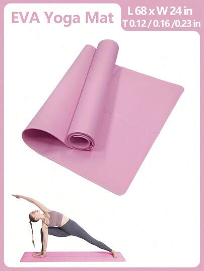 Matras Yoga EVA 173cm*61cm, Matras Latihan Pilates Warna Polos, Cocok untuk Yoga, Pilates, Plank, Kebugaran, Senam, Latihan, Gym, Latihan di Rumah. Hadiah Sempurna untuk Hari Ibu, Ulang Tahun, Pengiriman Dilipat, Mungkin Terdapat Sedikit Lipatan.